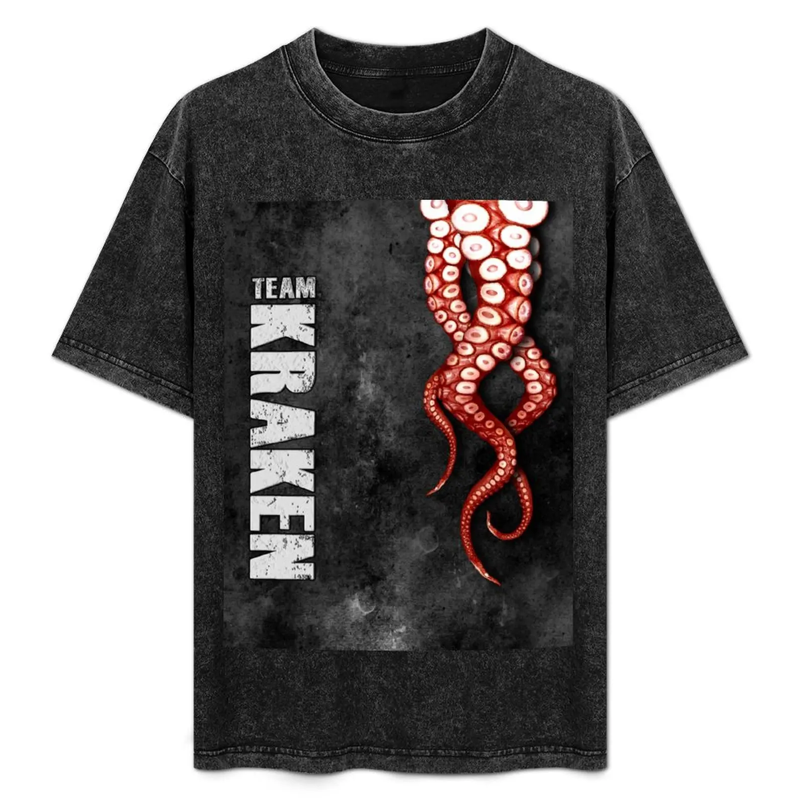 Kraken Black Triple threat T-Shirt kawaii clothes anime stuff mens plain t shirts