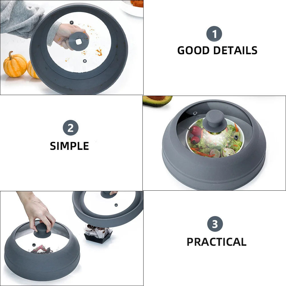 

Термостойкая крышка для микроволновой печи, складная силиконовая стеклянная кухонная масляная брызгозащищенная крышка для консервации, посудомоечная машина