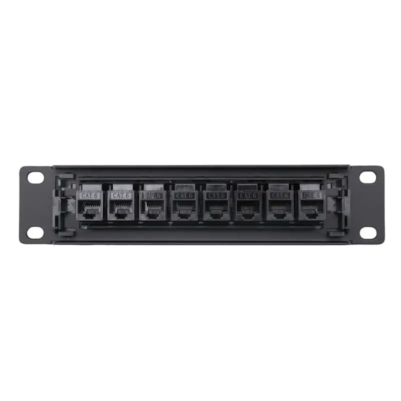 2X 8 Port Straight-Through CAT6 Patch Panel RJ45 Network Cable Adapter Jack Ethernet Distribution Frame