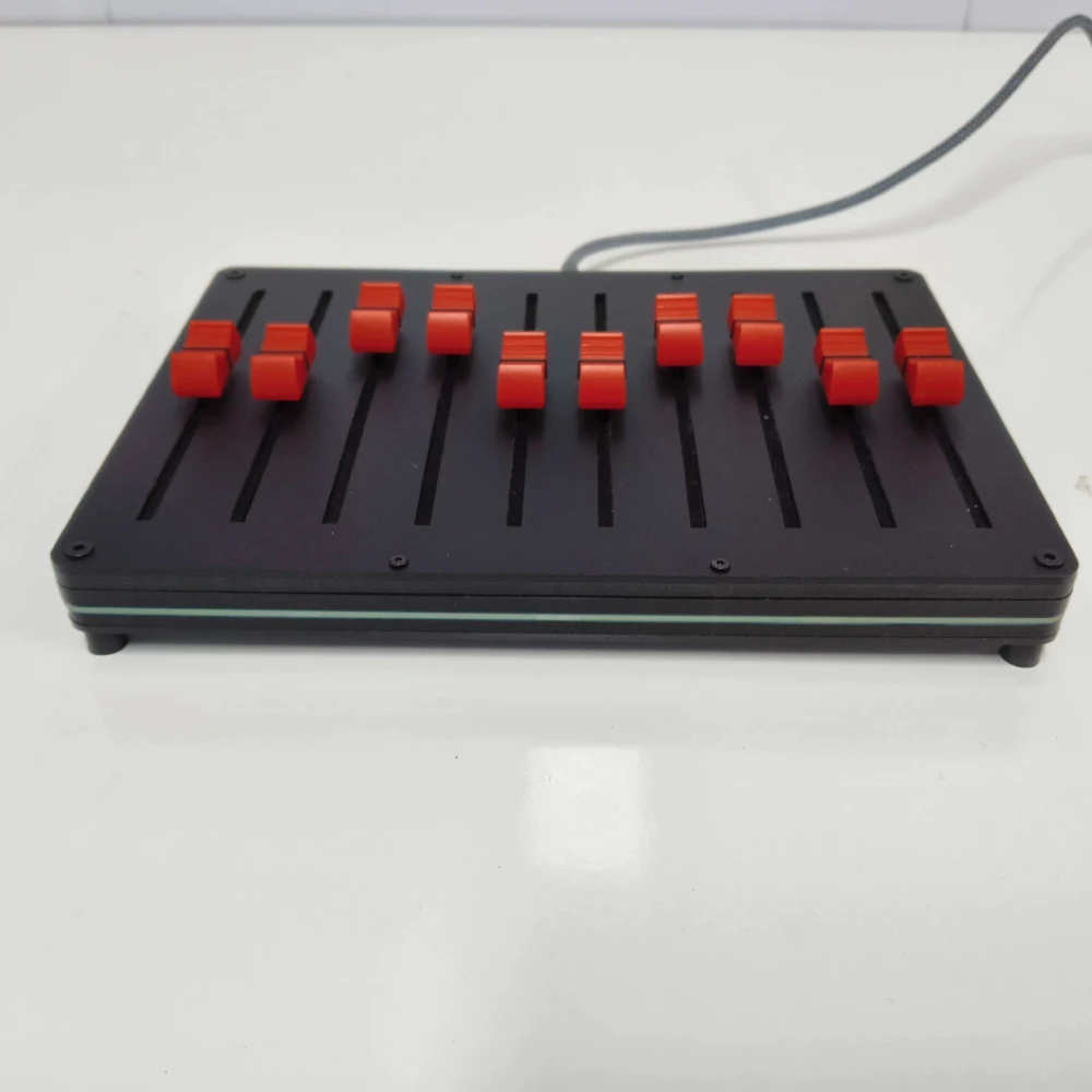 10-Channel 100mm Slide Fader MIDI Controller – USB-C, Custom CC/Note Mapping, 7-Bit Resolution