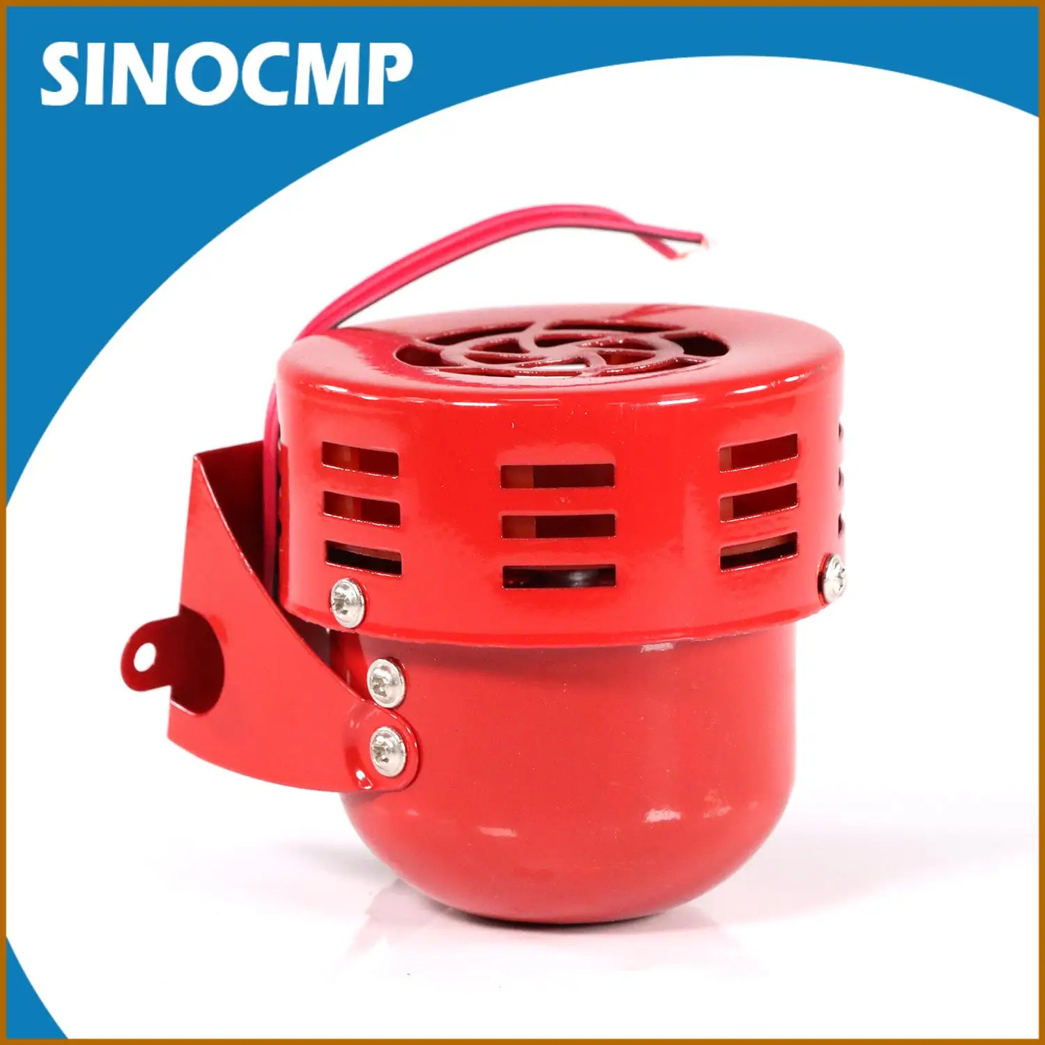 Compact Electric Motor Air Raid Warning Horn for Truck Cars SUV Boat Tractor RV ORV, Red Mini 12V 1.5A