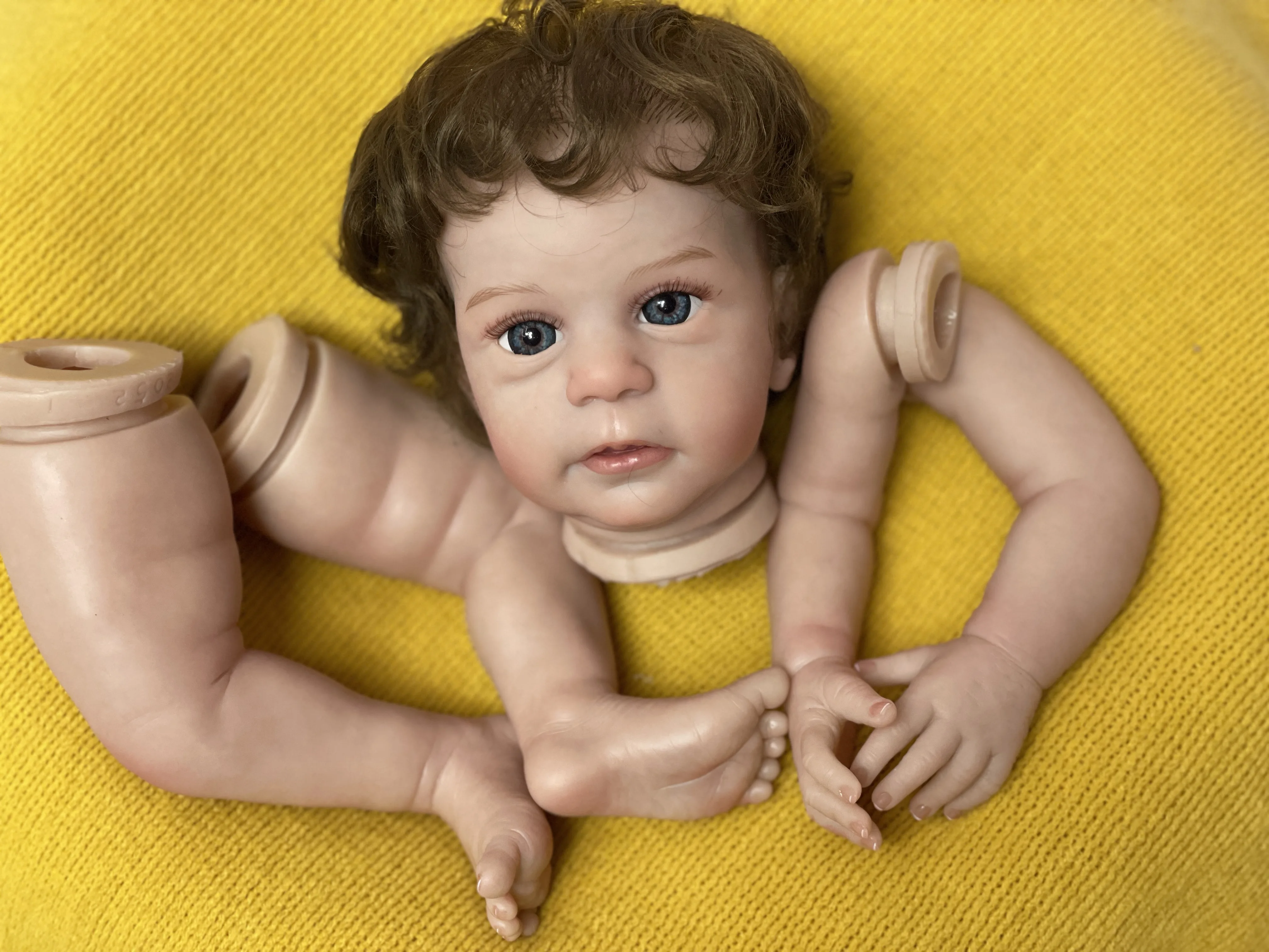 Attyi 2 Styles Open Eyes Reborn Doll Kits With Soft Cloth Body Painted Skin Unassembled Handmade Lifelike Real Bebe Reborn Dolls