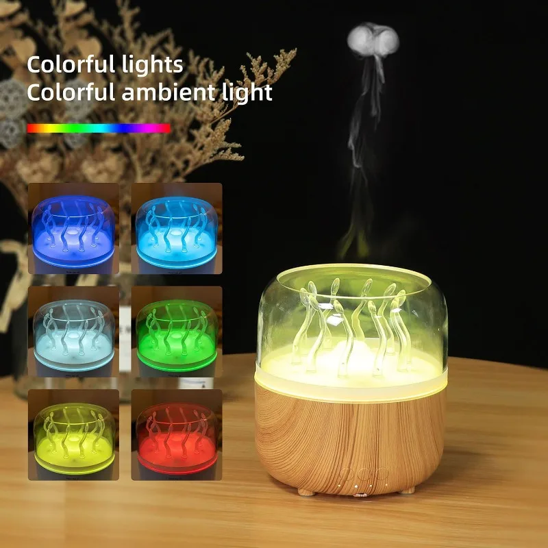 Rotating Dynamic Spray Jellyfish Like Atmosphere Lamp Aromatherapy Humidifier Ultrasonic Atomization Humidification