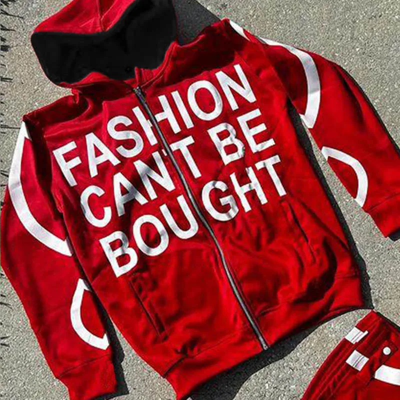 Women Letter Printed Hoodies Harajuku High Street Hooded Sweatshirts Y2K Streetwear Hip Hop Gothic Zip Up Loose Jacket Coats