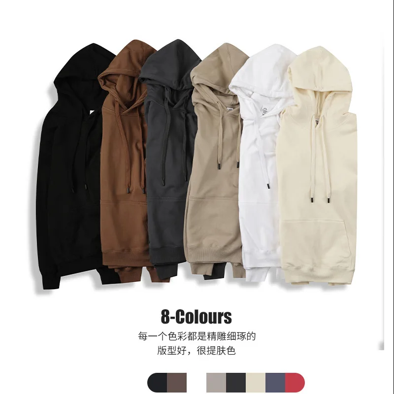 Hoody 350G Cotton Essentials Men Hoodie Sweatshirt Men's High Quality Loose Unisex Oversize Autumn Fashion Brand Pullover Hooded