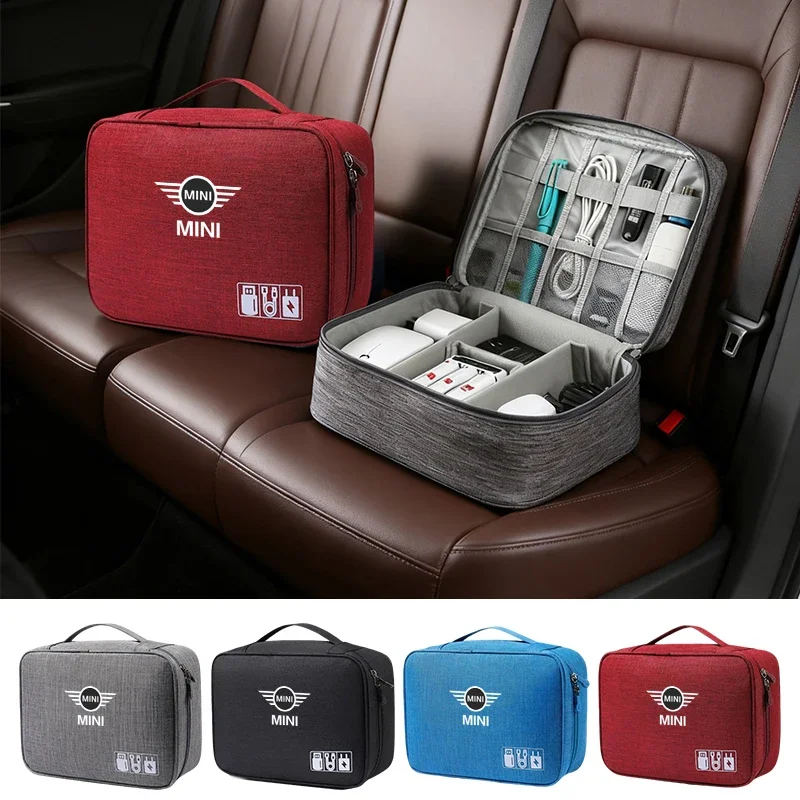 

Car Digital Storage Bag USB Data Cable Organizer Accessories For MINI One Cooper JCW Countryman Clubman Cabrio Paceman Coupe