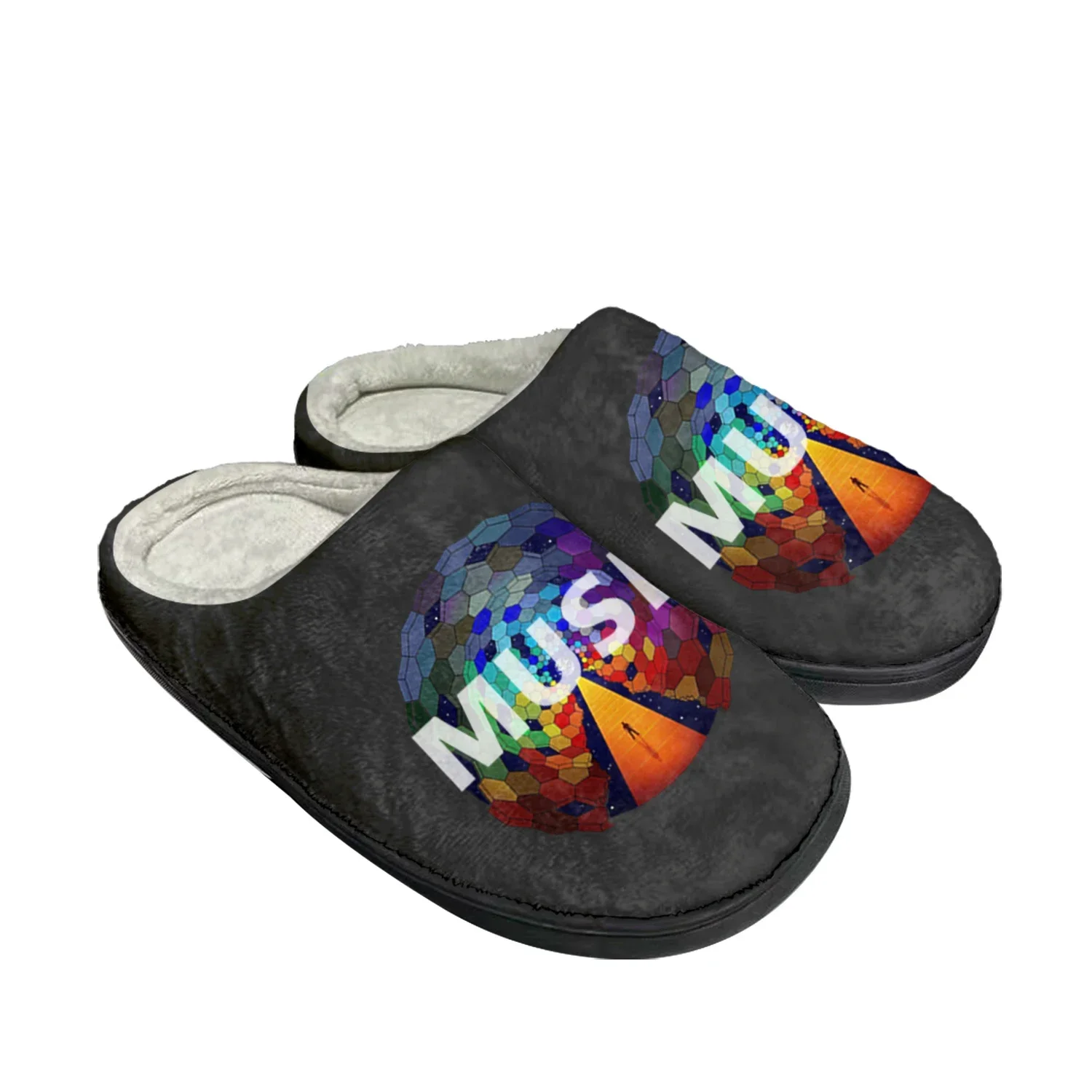 Muse rock band inglaterra pop casa algodão chinelos personalizados das mulheres dos homens sandálias de pelúcia quarto casual manter sapato quente chinelo térmico