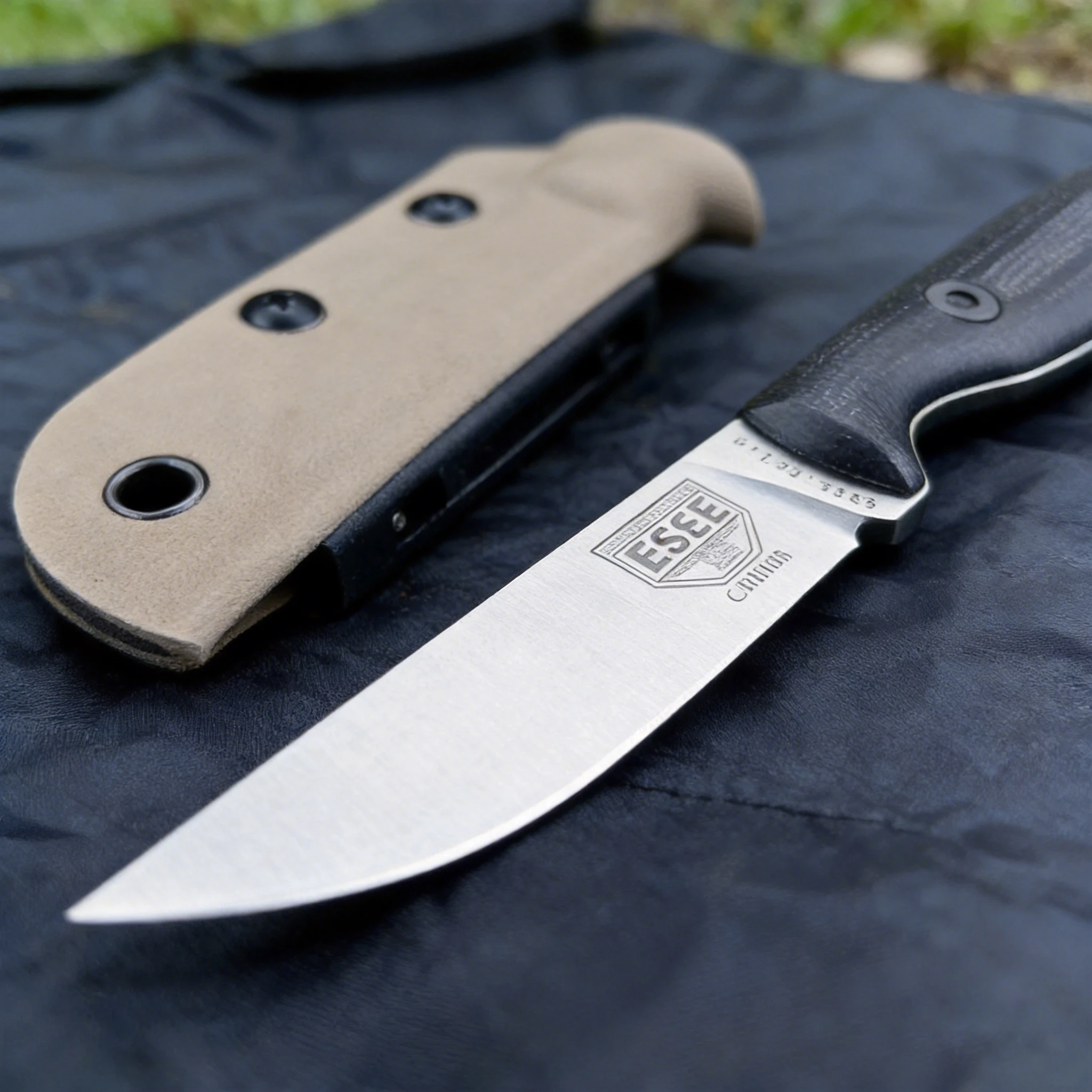 Outdoor camping linen handle hunting knife made of D2 steel, easy to carry, EDC fixed blade tool, equipped with K-type sheath - view 5