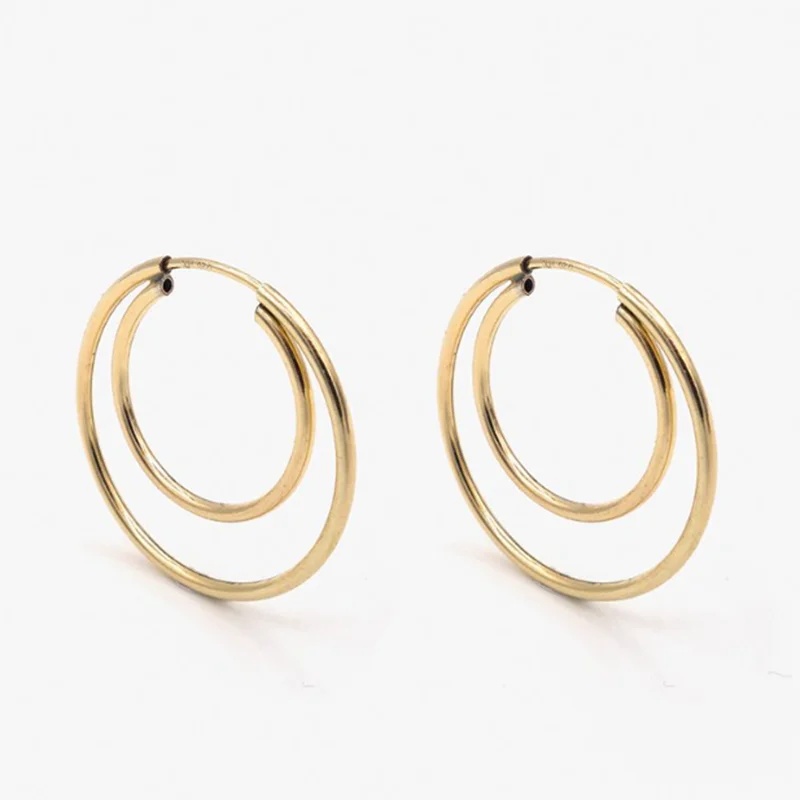 

Real 14K Gold Filled Hoop Earrings Gold Fine Jewelry 30MM Hoop Earrings Brincos Pendientes Oorbellen Boho Earrings for Women