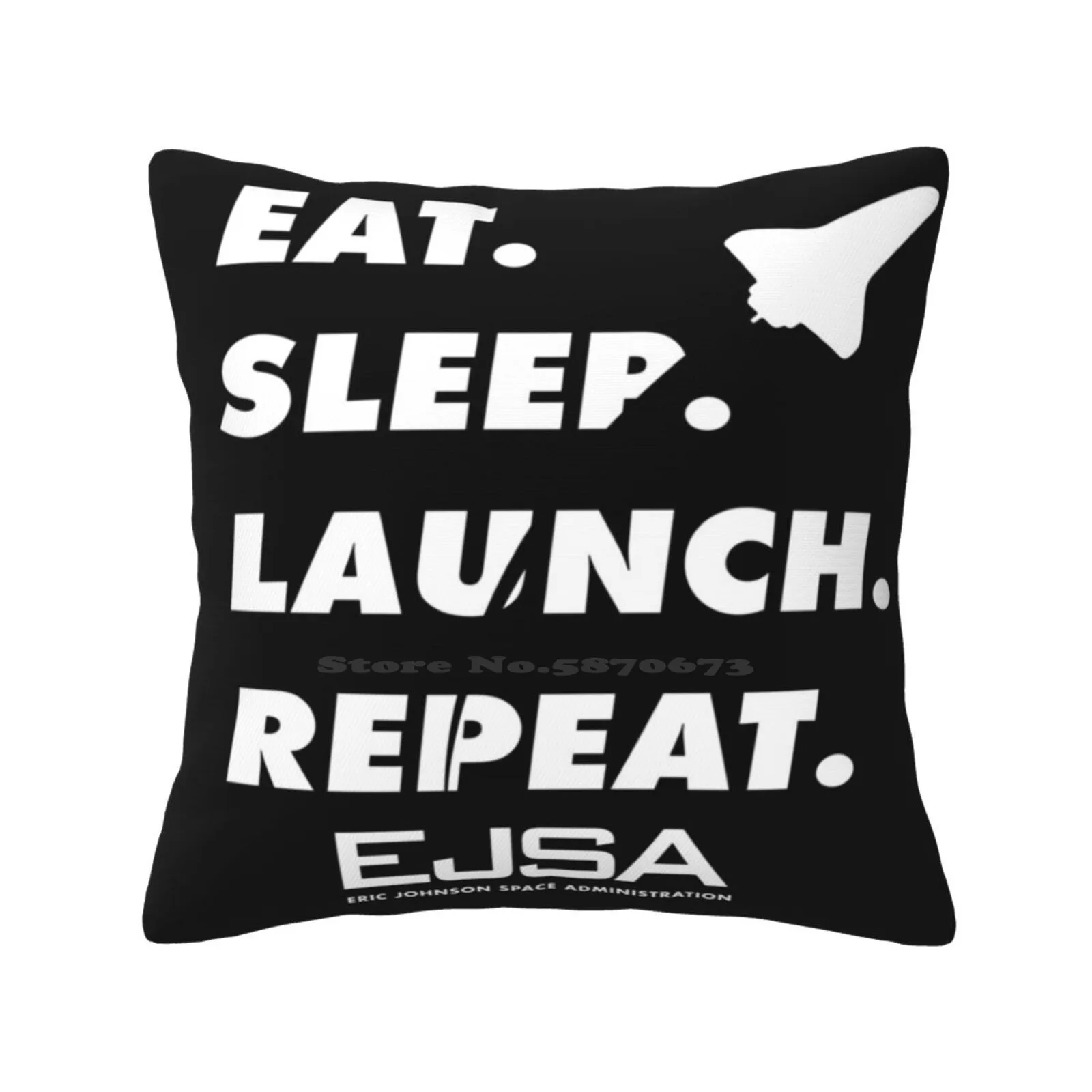 Eat. Sleep. Launch. Repeat. Throw Cushion Pillow Cover