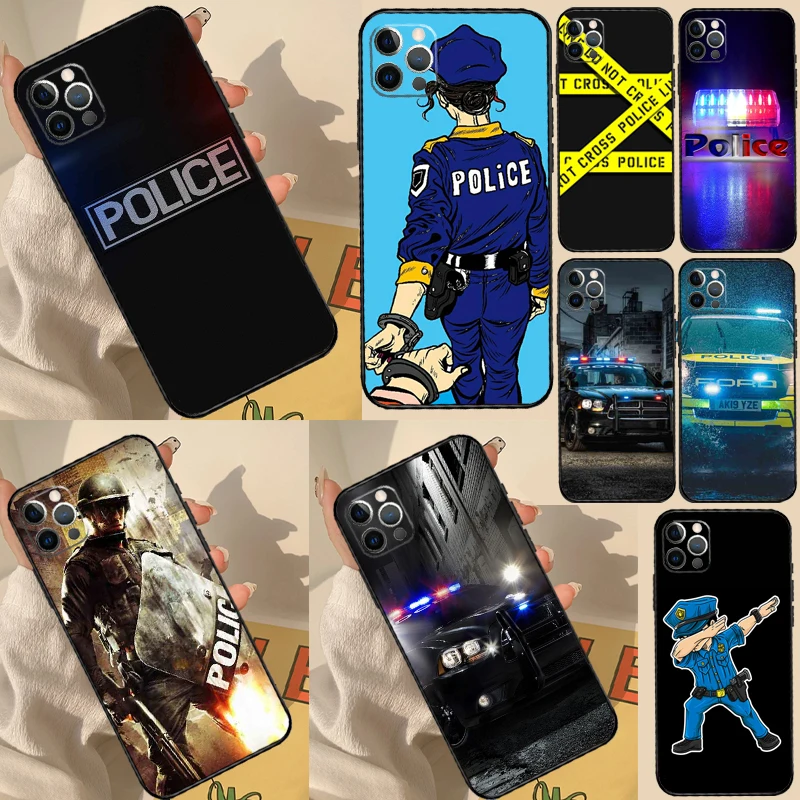 Police Phone Case For Samsung Galaxy S23 Ultra S20 S21 S22 S24 S25 S9 S10 Plus S25 FE Back Cover