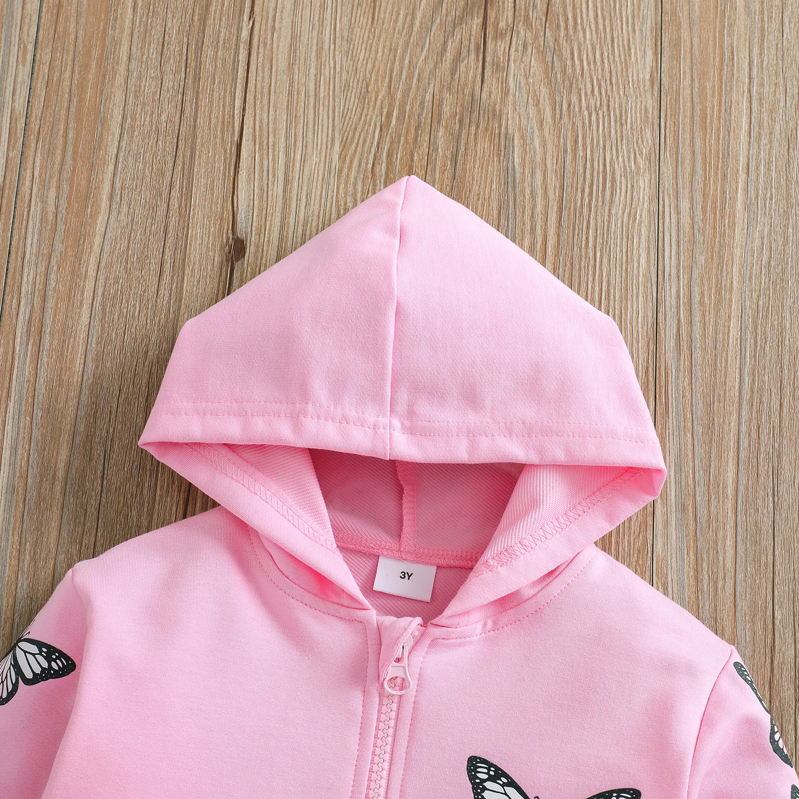 PatPat Toddler Girl Butterfly Print Zipper Hoodie Sweatshirt Jacket Perfect for Outings and Daily Wear Basic Style