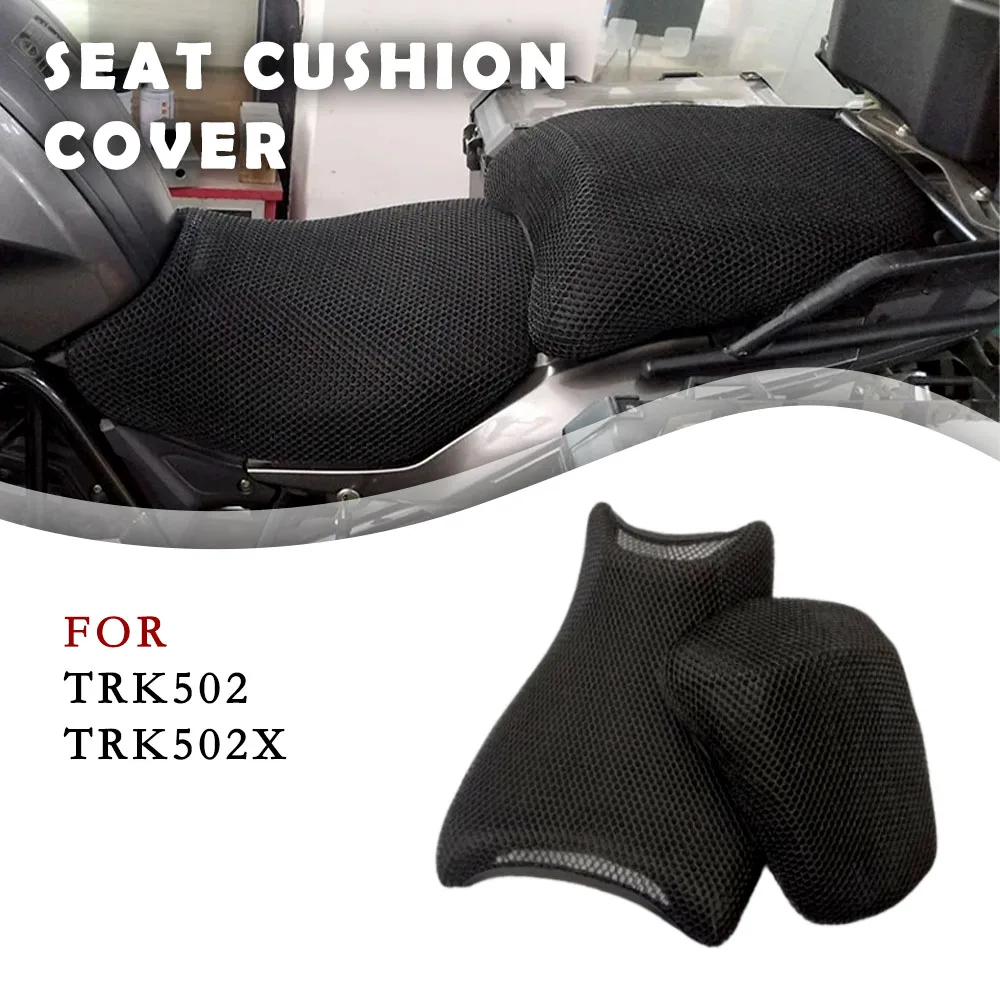 Funda de cojín de asiento de malla transpirable 3D para motocicleta, accesorios impermeables para Benelli TRK502, TRK502X, TRK 502 X 502X