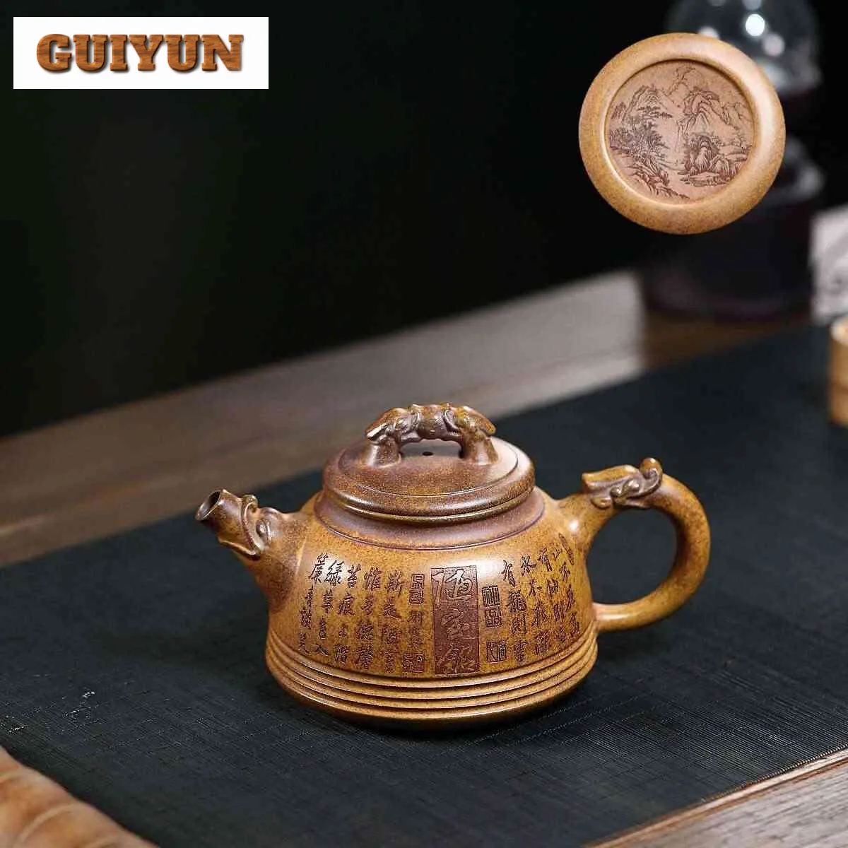 420ml Boutique Yixing Purple Clay Teapots Handmade Ssangyong Pot Raw Ore Keel Gold Sand Mud Kettle Zisha Tea Set Tea Collection