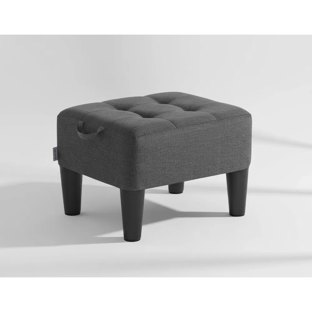 

Комфортный табурет для ног с местом для хранения вещей, толстой подушкой и противоскользящими ножками, емкостью 330 фунтов для гостиной, спальни