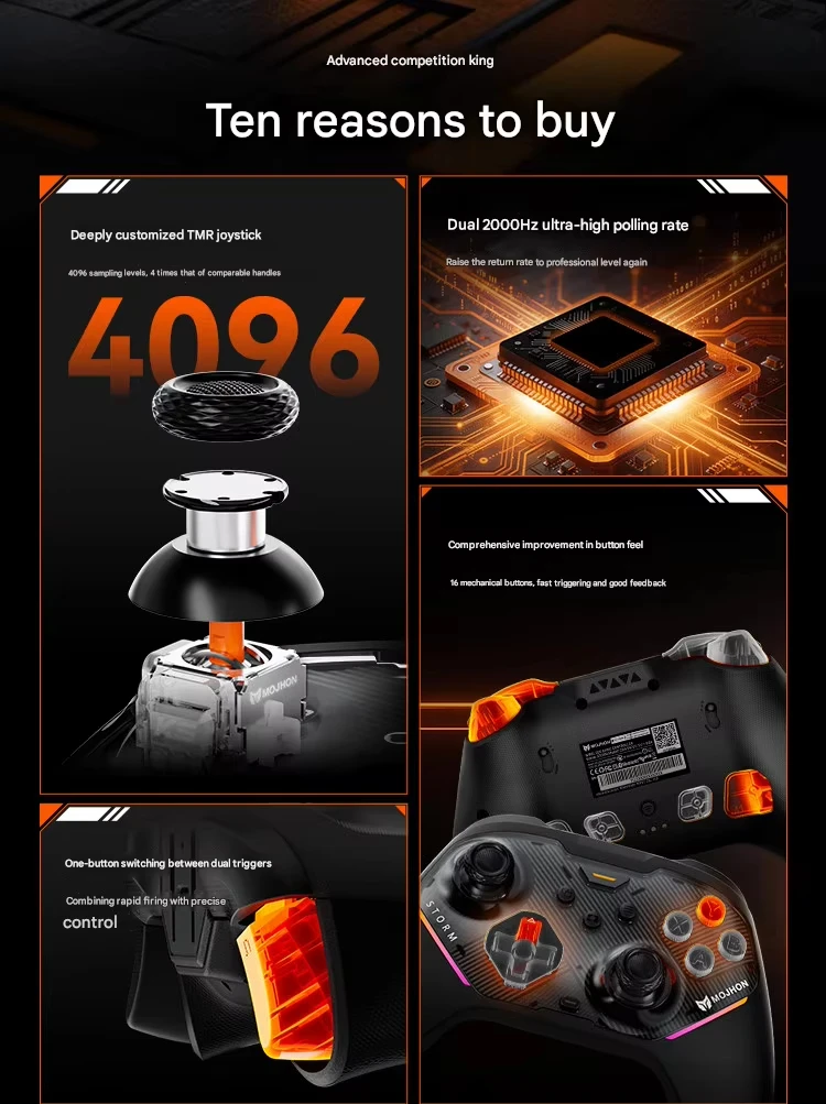 BIGBIG WON Gale 2 Wireless Gamepad TMR Joystick Apex Competitive Bluetooth Switch2 Game Controller PC Android Mac Steam