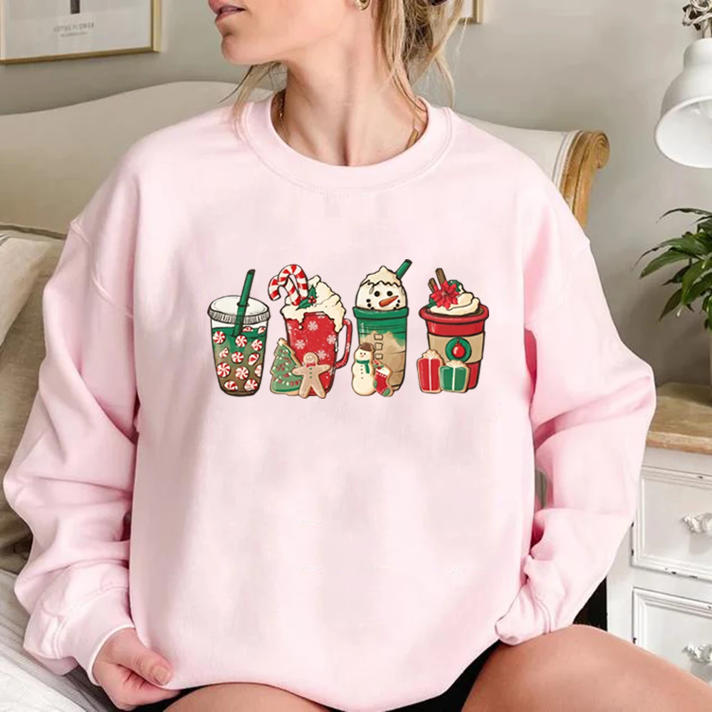 Christmas Coffee Sweatshirt Cute Fall Hoodie Christmas Sweatshirt Women Clothes Christmas Snowman Latte Coffee Lover Pullovers