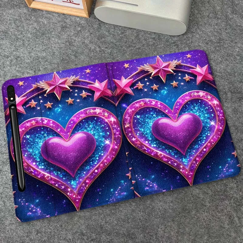 

Purple Art Love Shining For Samsung Galaxy Tab S9 S10 S6 S7 S8 FE Plus Lite Inch Foldable Cover Tablet Case