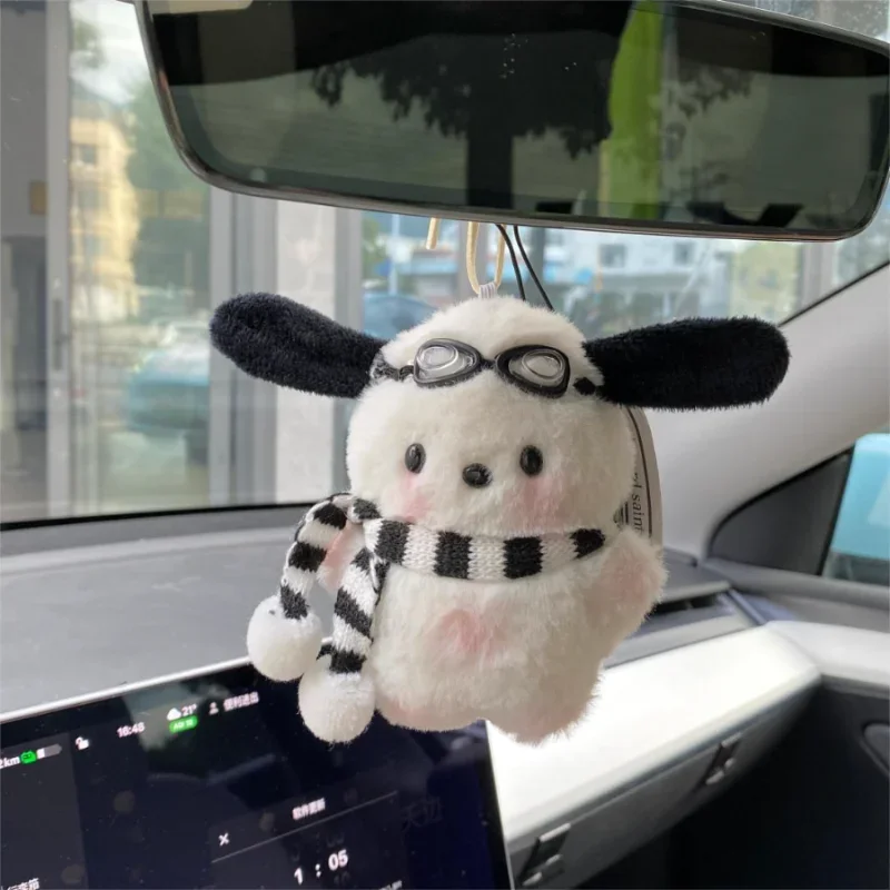 Lunettes de natation Pochacco, jouet en peluche, écharpe de dessin animé, pendentif de chiot, poupée en peluche douce, porte-clés de voiture, sac à dos, décor de sac
