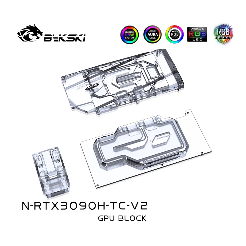 Bykski Water Block Utilizzare per NVIIDIA RTX 3090 /3080 Re Reference Edition Backplane Raffreddamento ad acqua Scheda GPU/Coperchio completo Radiatore in rame