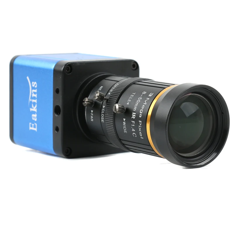 Big Wide Field 8-50mm Industrial Zoom Lens Micro Webcam DIY PCB Repair Soldering Watch Jewelry Vision Live Camera Microscopy