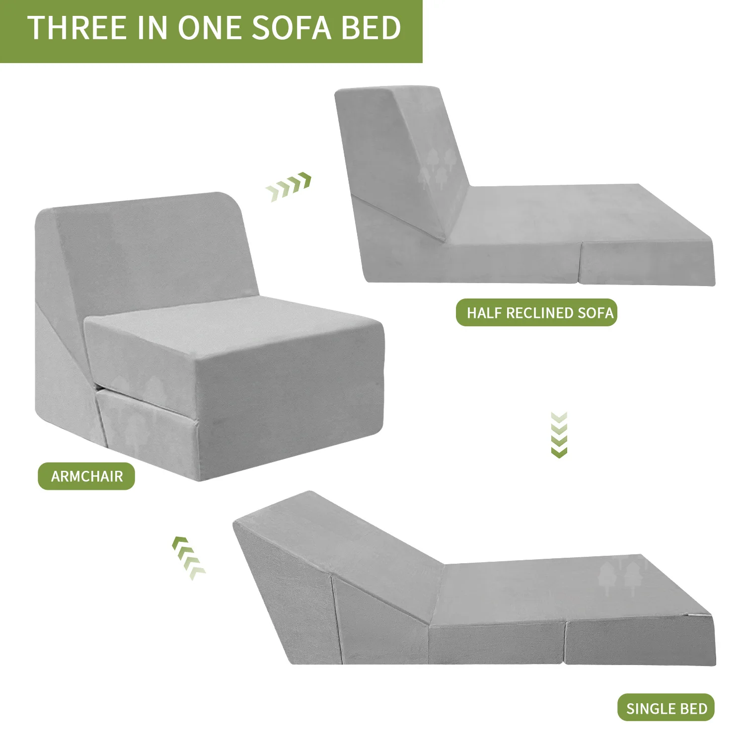 Foldable Single Bed Memory Foam Sofa Bed Modular Box Living Room Floor Lounger Crystal Super Soft Cover For Small Apartment