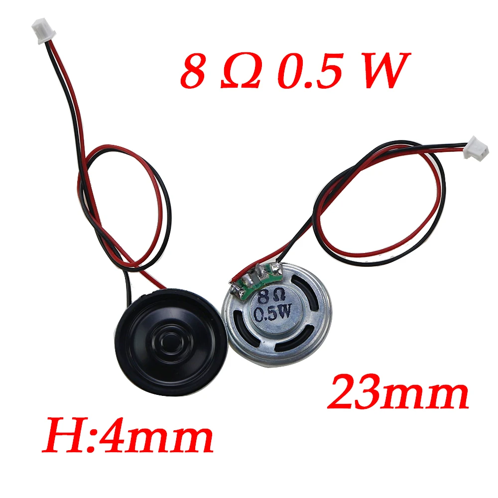 2-teiliger ultra dünner Lautsprecher 8 Ohm 2 Watt 2 W 8R Durchmesser 20mm 23mm, 28mm 36mm 40mm mit mx Kabel 1,25 Anschluss, Kabellänge 15cm