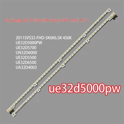 2PCS New For Samsung UE32D5000PW 2011SVS32_456K_H1_1CH_PV_LEFT44 Kit UTV LED Backlight Strips  HD TV Bars  UA32D4003B backlight