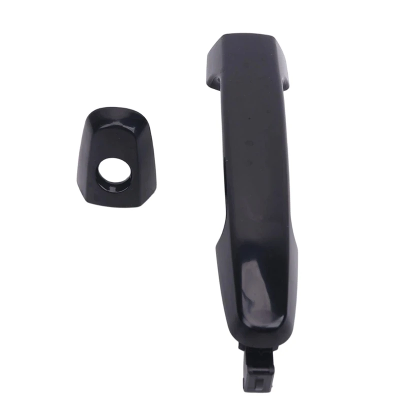 Exterior Door Handle Repair Assembly with Black Curved Pull, Formed Backing, Mounting Openings, and Lattice Ribs for F3 R6FB