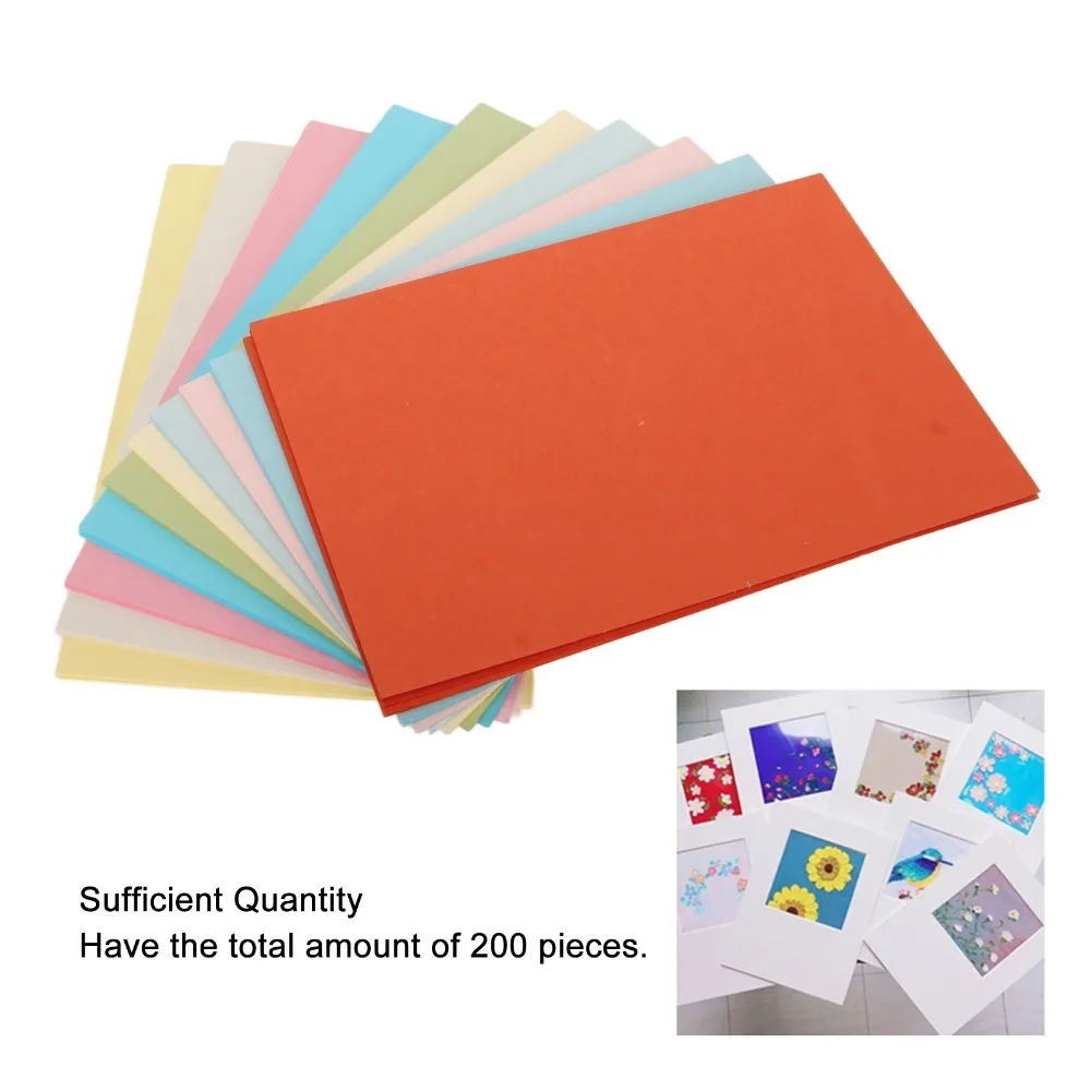 200Pcs，15 X 10Cm 15×10CM Colored Cardstock Blank Surface Pearlescent Paper Blank Postcards Rectangular Colorful Cardstock