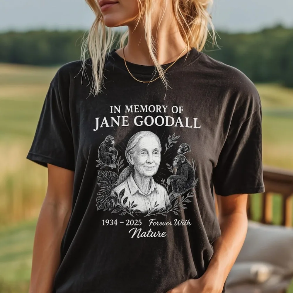 In Memory of Jane Goodall Shirt Good Night Jane Goodall Tshirt Remember Jane Goddall Thank You Lady Rip Great Biologist T-shirt
