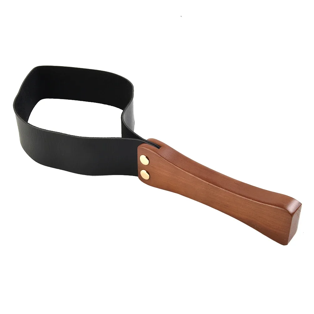 Soft and Comfortable Leather Paddle with AntiSlip Wooden Handle, Strong Toughness, Wear Resistant, Ideal Riding Crop for Horses