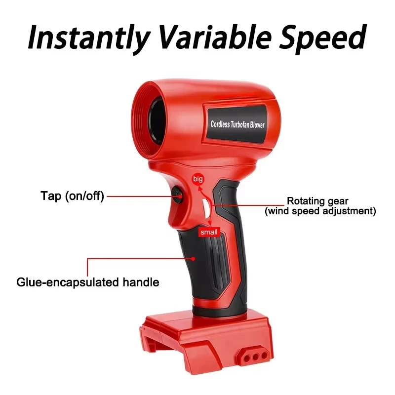 TF05 for Makita/Bosch/Dewalt/Milwaukee/Ryobi 18-20V Li-ion Battery Adjustable, Fire Nozzle, Portable Fan Jet Turbo Blower Newest