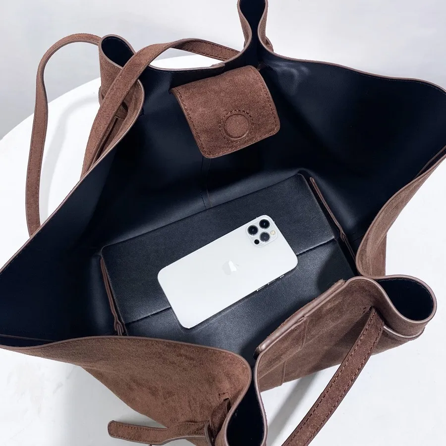 

Большая сумка подмышки на одно плечо в стиле ретро, новая простая кожаная сумка-тоут с имитацией моиды, женская сумка-тоут