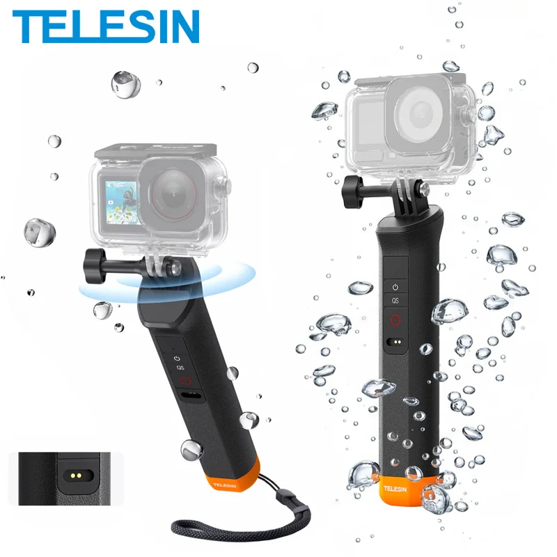 TELESIN Wasserdichter Tauch-Selfie-Stick mit Auftriebsstab, Griff und kabelloser Fernbedienung für DJI OSMO Action6 Action 6 5pro 4