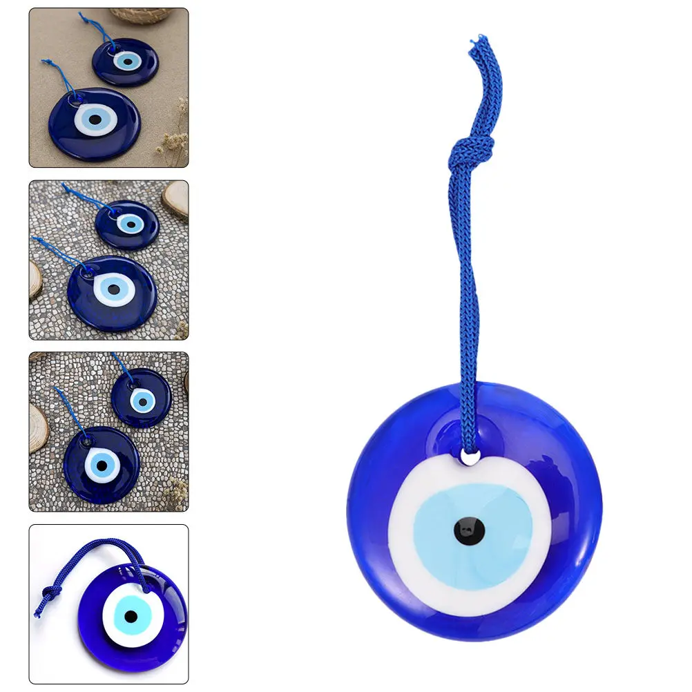 2pcs Blue Eye Bead Pendant Turkish Evil Eye Glass Decor For Home Car Wall Office Decoration Protection Amulet Craft Jewelry