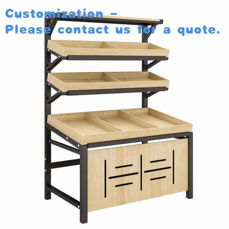 

custom.3 Tier Fruit and Vegetables Display Stand Rack Supermarket Single Sided Display Supermarket Shelves