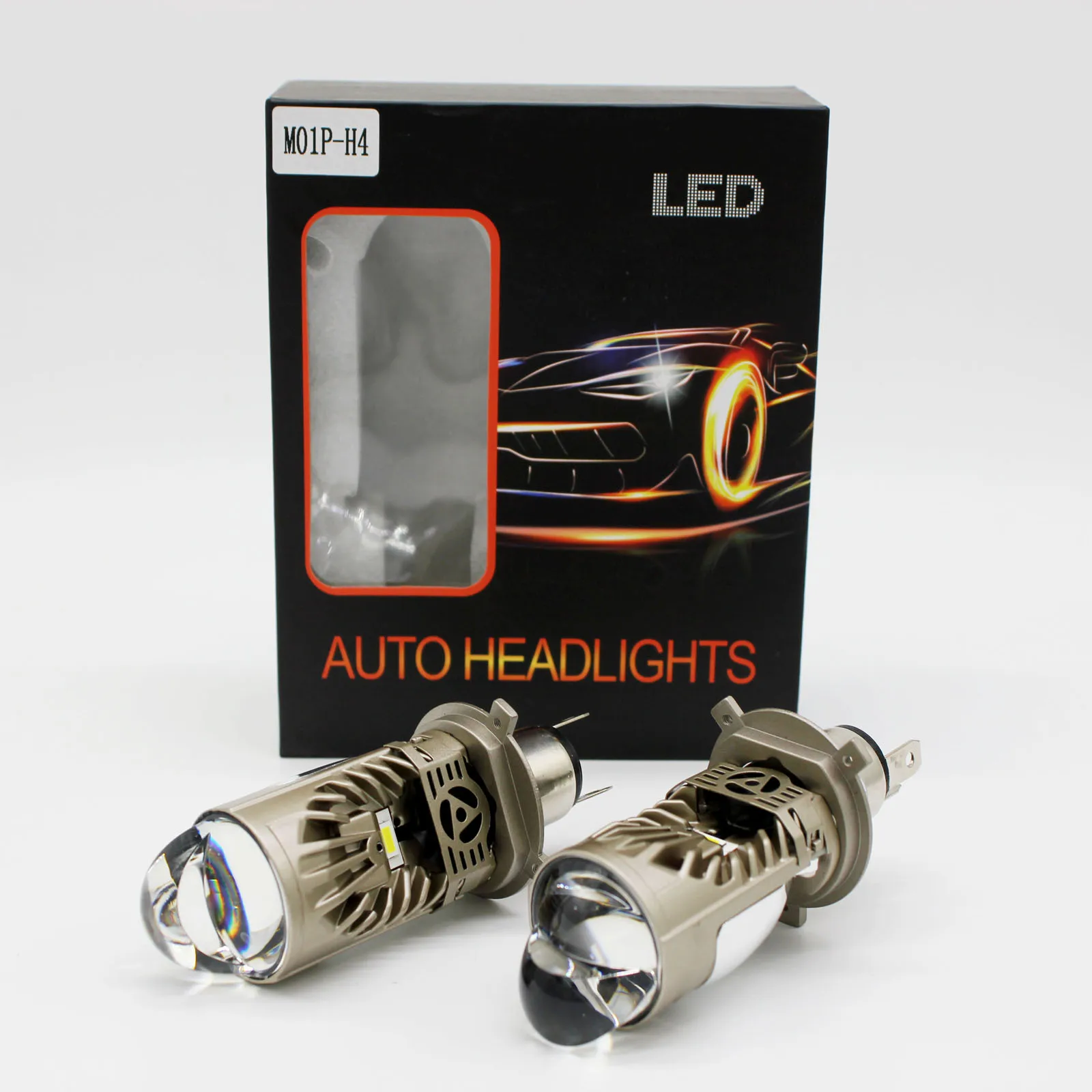 Mini Projector 9003 H4 LED Headlight Bulbs Kit 130W 13000LM Hi/Lo Beam Super Bright White