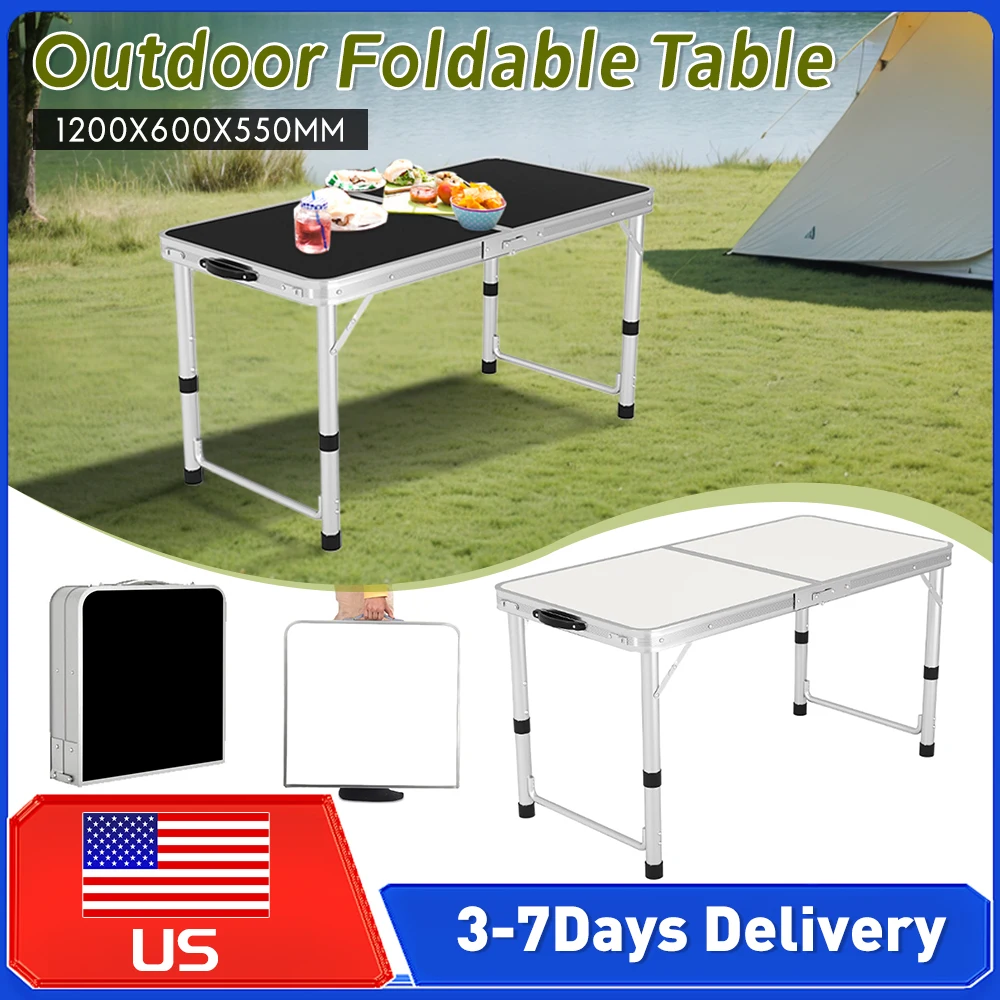 

Foldable Adjustable Camping Table Stainless Steel Picnic Desk for Indoor Outdoor Parties Hike Stall Night Market Camping Supply