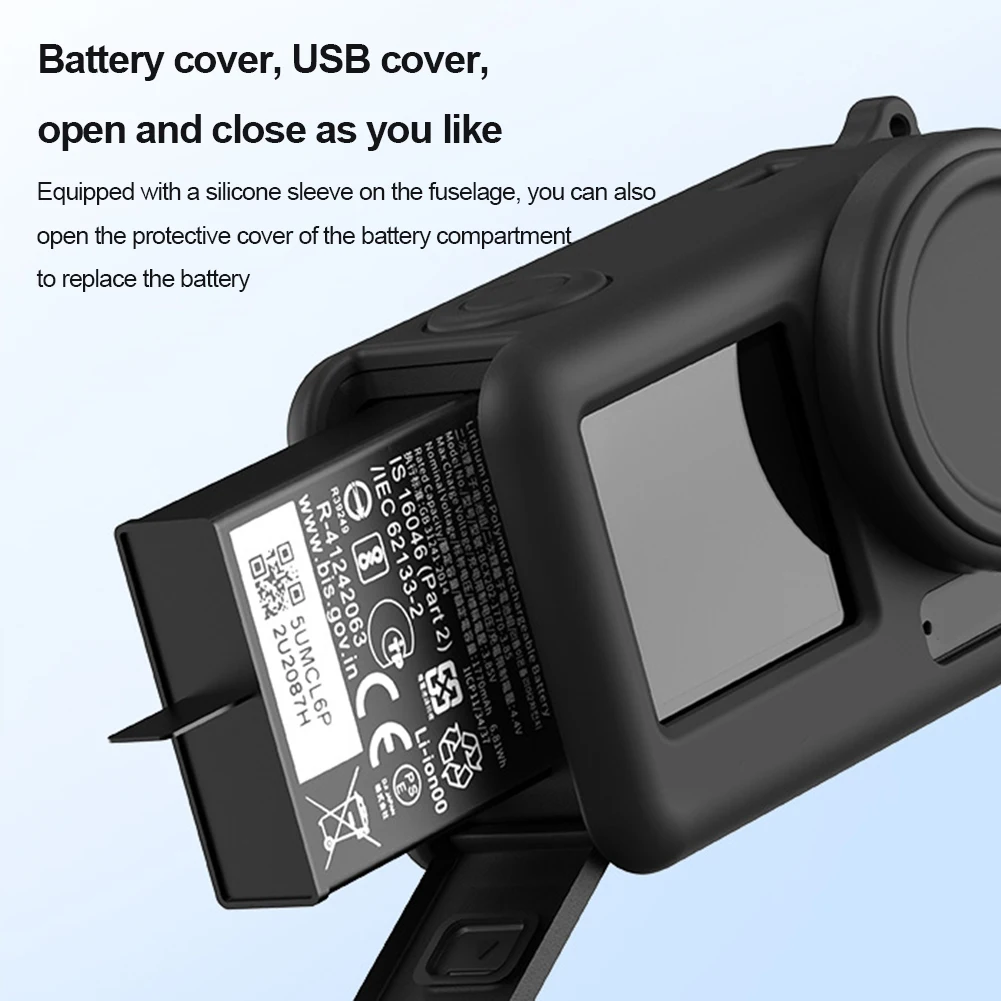 

Силиконовый защитный чехол с защитой от царапин, рамка для экшн-камеры, быстросъемный корпус с шейной веревкой для DJI Action 3 4