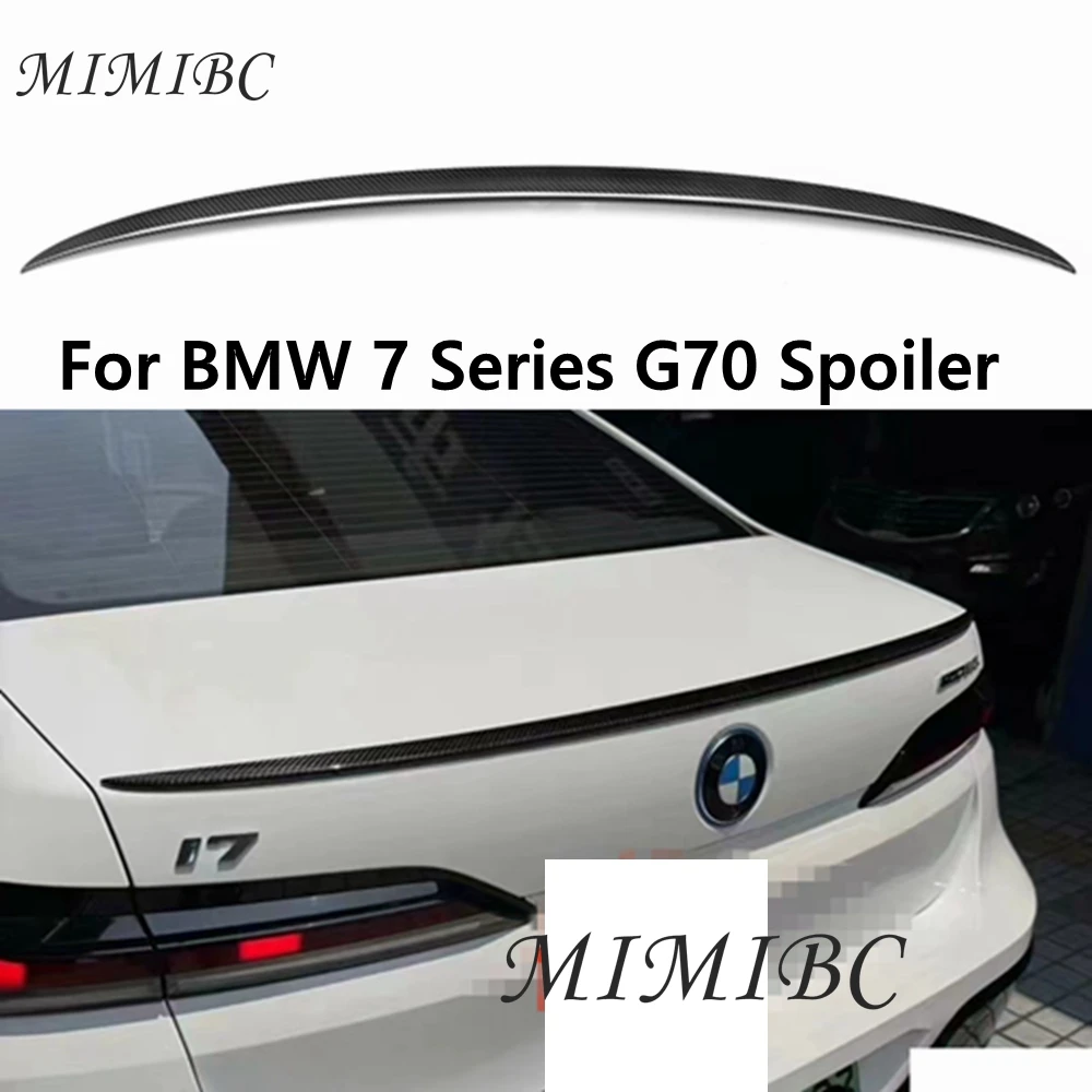 For BMW 7 Series G70 2023+ Carbon Fiber Tail fins Rear Trunk Spoiler Guide Wing Rear Wing Car Trunk Diverter Car Accessories