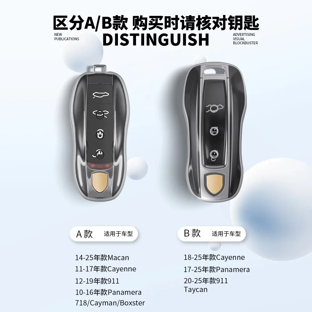 High Quality Transparent TPU Remote Key Cover Case Skin Shell For Porsche Panamera Macan Boxster Cayenne 958 911 970 981 991