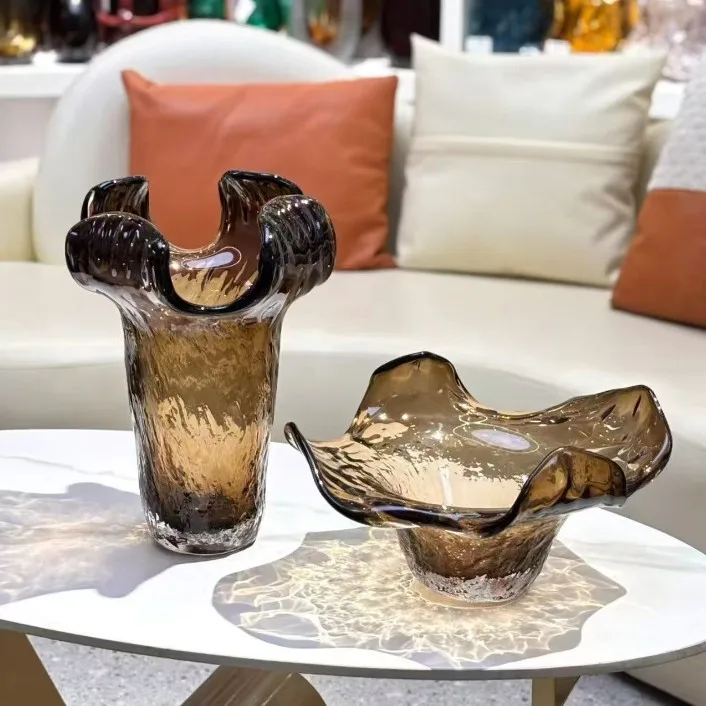 DSA advanced hollow medieval vase new Chinese wabi sabi handmade glazed flower arrangement flower arrangement living room