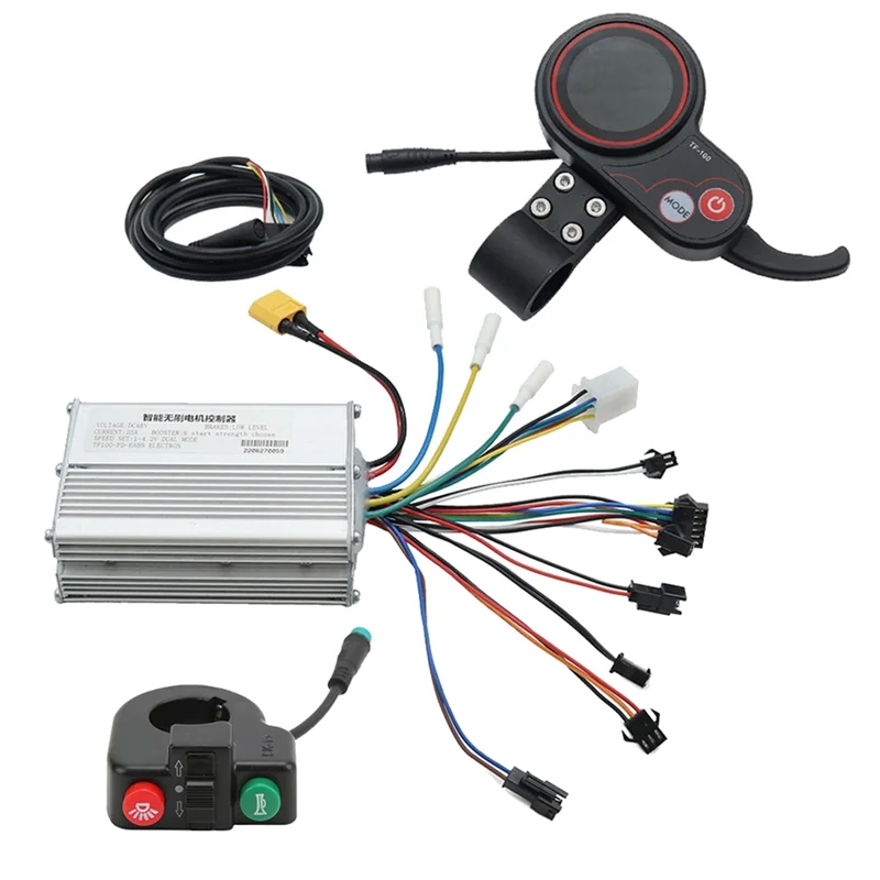 Kit de painel controlador de scooter elétrico 48v 25a com display TF-100 + botão interruptor para peças de scooter elétrica kugoo m4