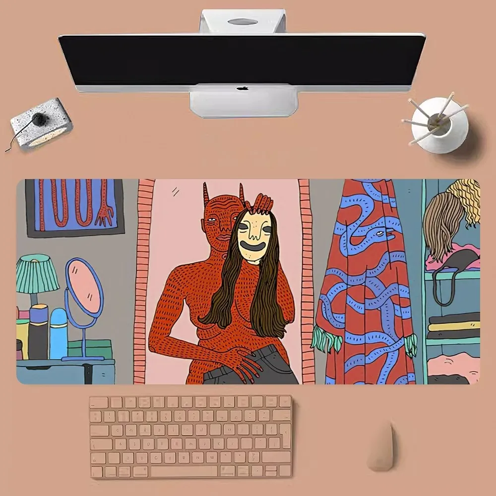 Polly Nor Art Mousepad Large Gaming Compute Gamer PC Keyboard Mouse Mat