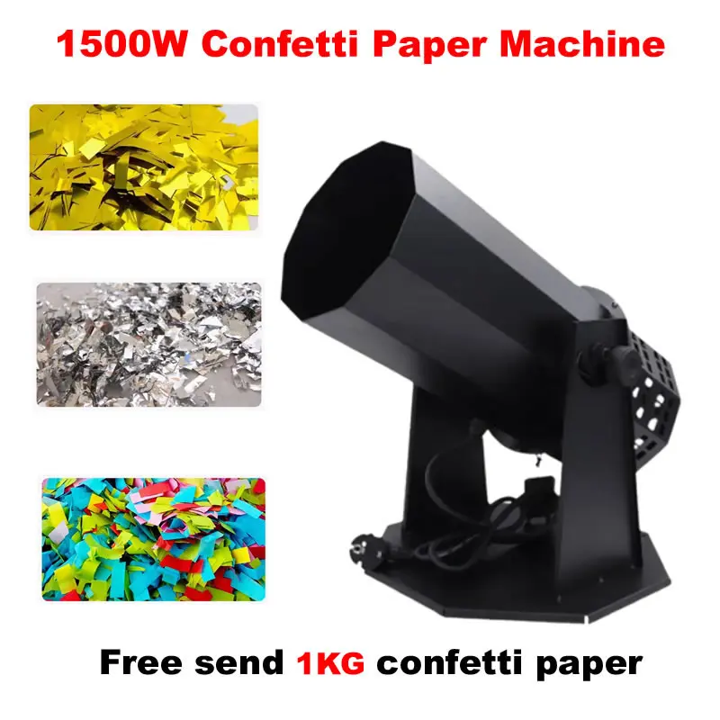 1500W Stage Confetti Paper Machine Large Confetti Cannon Blower Machine Special Effect Atmosphere for DJ Disco Wedding Club Bar