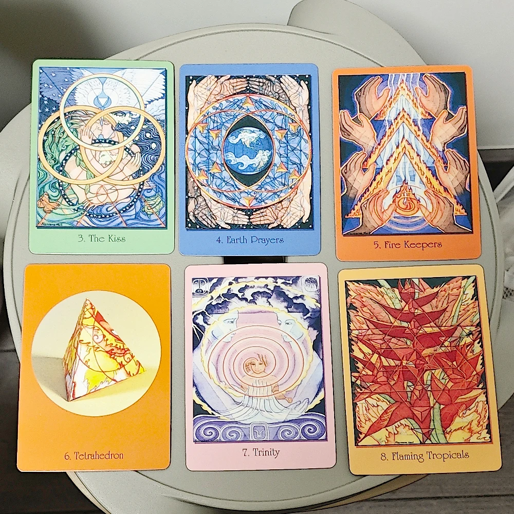 Heilige geometriekaarten voor het visionaire pad 64-delige orakelkaarten 10,4 * 7,3 cm die wiskunde, wetenschap en spiritualiteit integreert