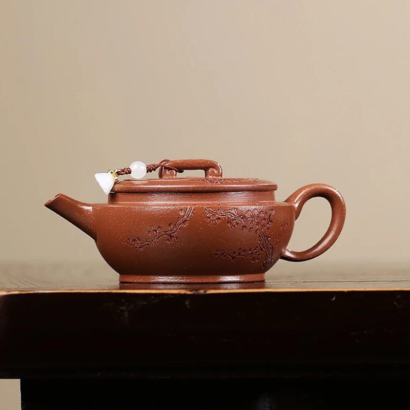 150ml Chinese Yixing Purple Clay Teapot Large Caliber Handmade Plum Blossom Tea Pot Beauty Tea Infuser Kettle Zisha Tea Set