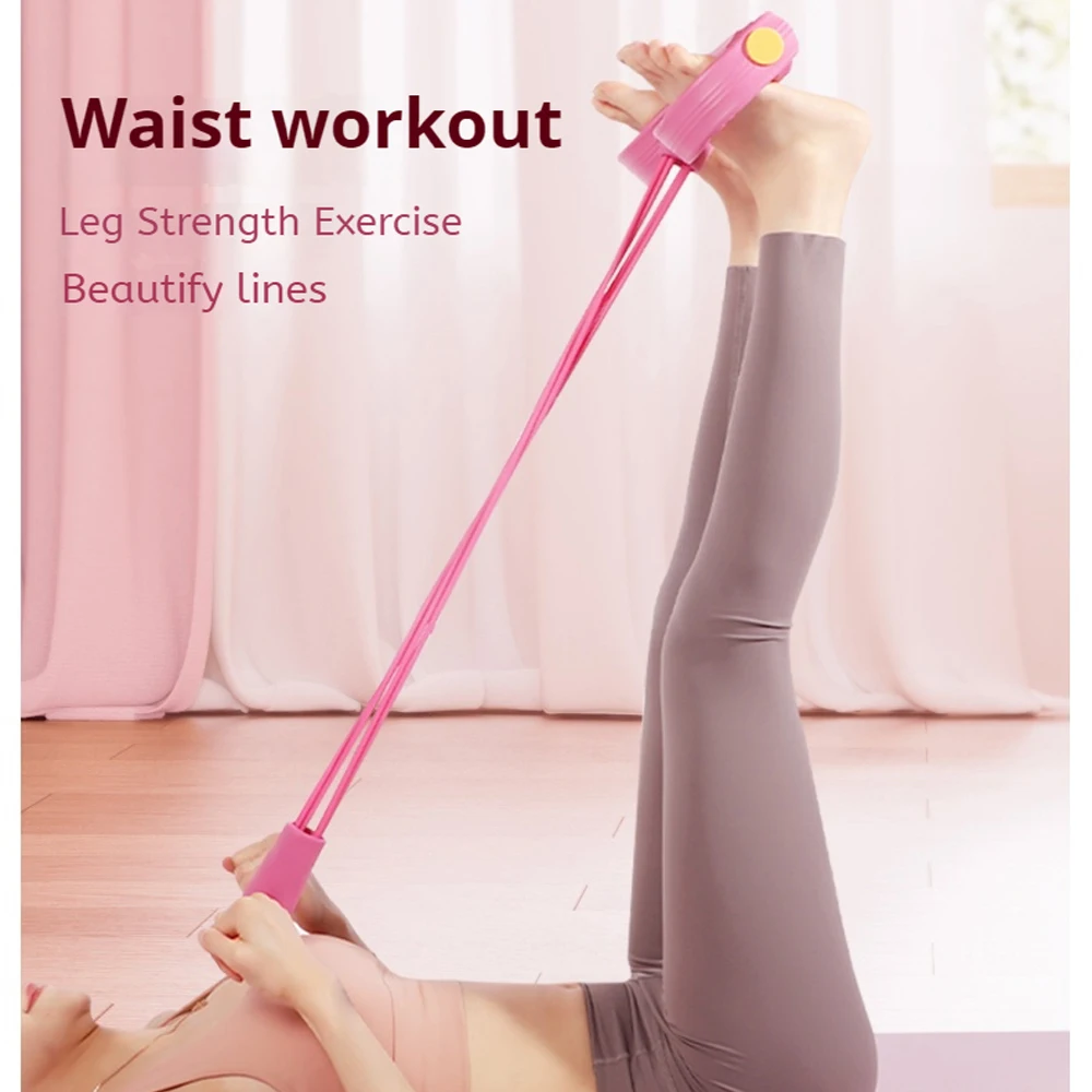 4-Tube Yoga Pedal Puller kobieta opaski oporowe brzuch talia ramię trening elastyczna lina do ciągnięcia sprzęt do ćwiczeń