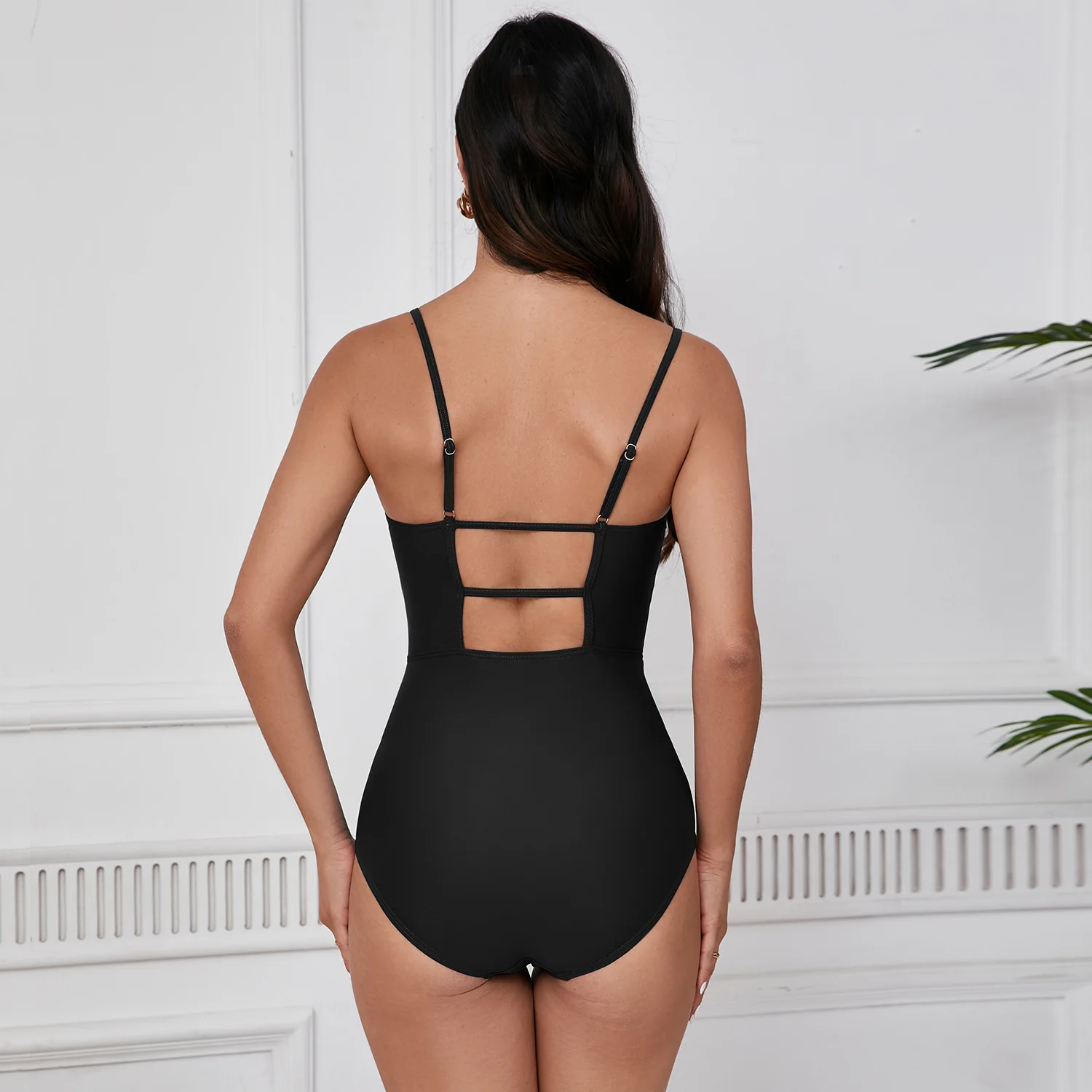 Racing swimsuit Conservative Triangle Sport Swimsuit Women's Fashion I-Character Beautiful Back One-piece Swimsuit